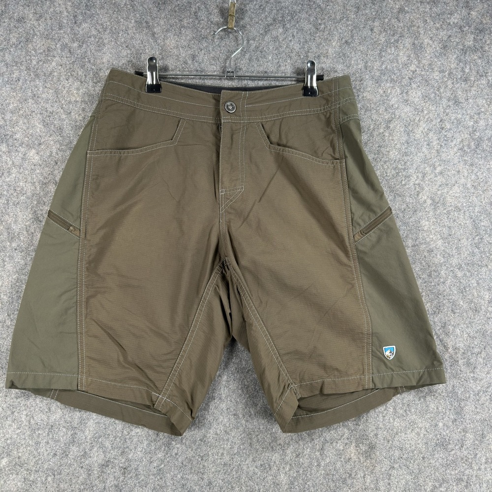 Kuhl Shorts Mens 30 Brown Nylon Stretch Hiking Quick Dry Softshell